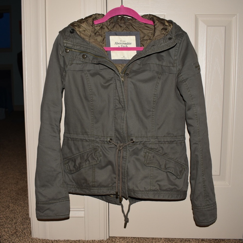 Abercrombie and Fitch Parka Coat in Army Green